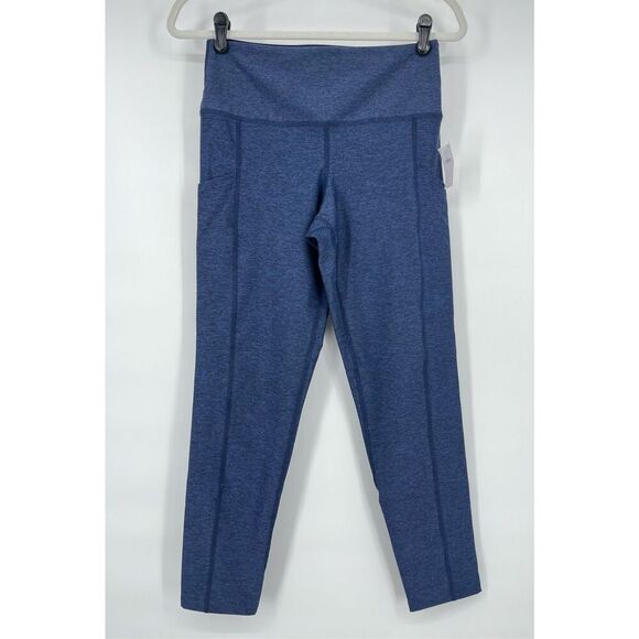 NEW Banana Republic Navy Space Dye Workout Stretch Leggings Pockets Size Medium - Picture 1 of 7